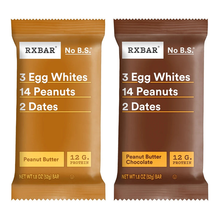 Peanut Butter Chocolate + Peanut Butter Bundle, 24 Bars | RXBAR